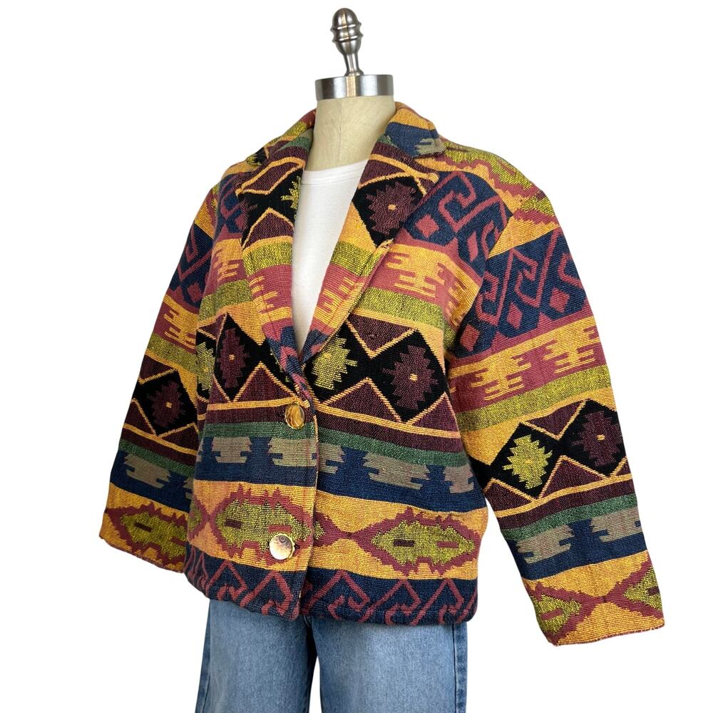 Women's Aztec Print Button Front Collared Western… - image 7